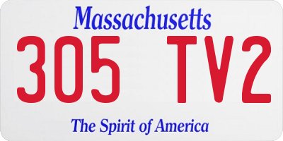 MA license plate 305TV2
