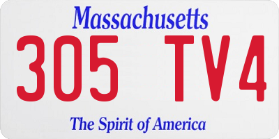 MA license plate 305TV4