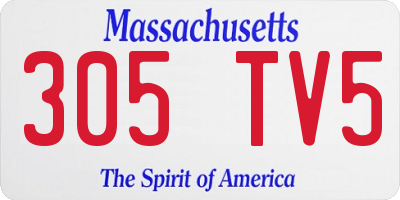 MA license plate 305TV5
