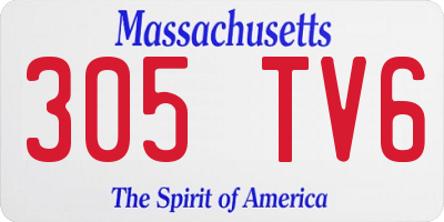 MA license plate 305TV6