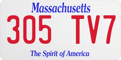 MA license plate 305TV7