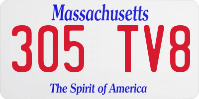 MA license plate 305TV8