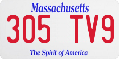 MA license plate 305TV9