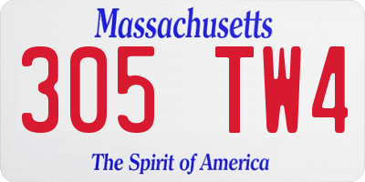 MA license plate 305TW4