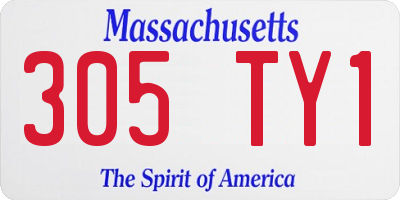 MA license plate 305TY1