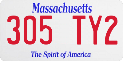 MA license plate 305TY2