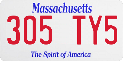MA license plate 305TY5