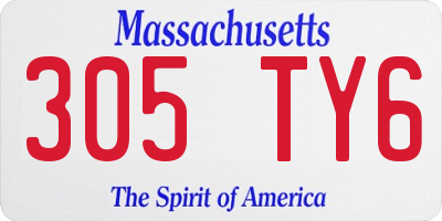 MA license plate 305TY6