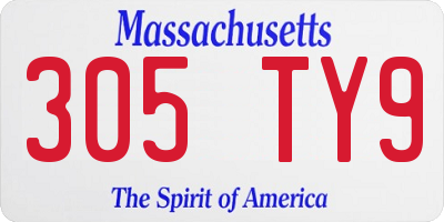 MA license plate 305TY9