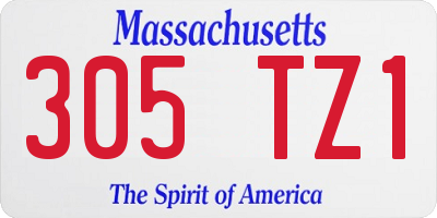 MA license plate 305TZ1