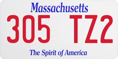 MA license plate 305TZ2