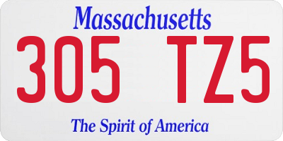MA license plate 305TZ5