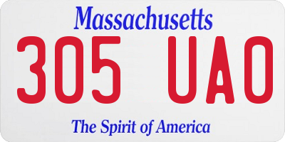 MA license plate 305UA0
