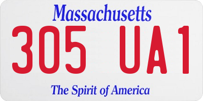 MA license plate 305UA1