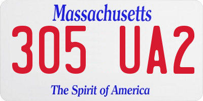 MA license plate 305UA2