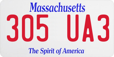 MA license plate 305UA3