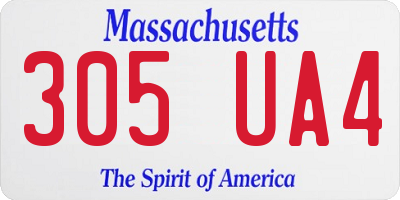 MA license plate 305UA4
