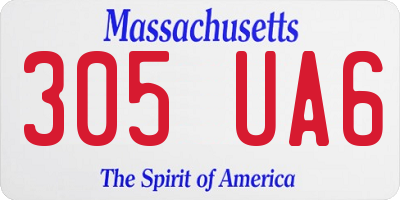 MA license plate 305UA6