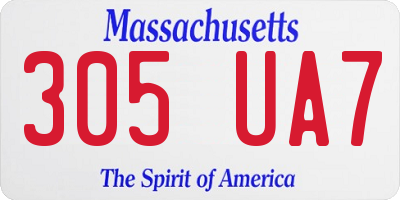 MA license plate 305UA7