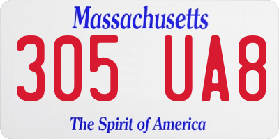 MA license plate 305UA8