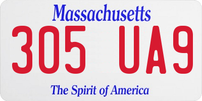 MA license plate 305UA9