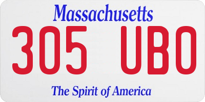 MA license plate 305UB0