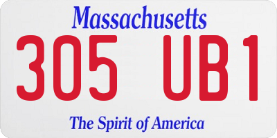 MA license plate 305UB1