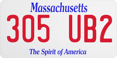 MA license plate 305UB2