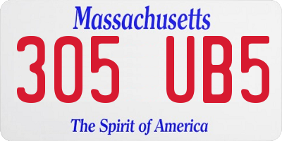MA license plate 305UB5