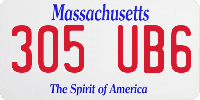 MA license plate 305UB6