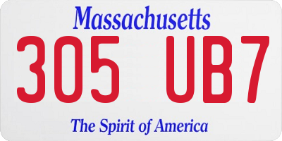 MA license plate 305UB7