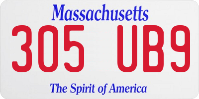 MA license plate 305UB9