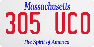 MA license plate 305UC0