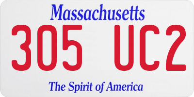 MA license plate 305UC2