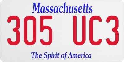 MA license plate 305UC3