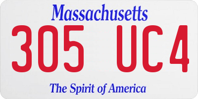 MA license plate 305UC4
