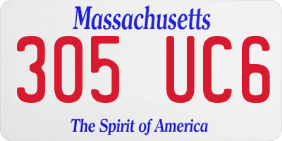 MA license plate 305UC6