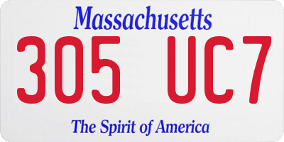 MA license plate 305UC7