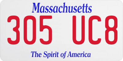 MA license plate 305UC8