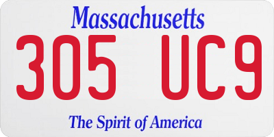MA license plate 305UC9