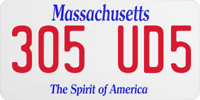 MA license plate 305UD5