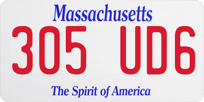 MA license plate 305UD6