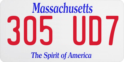 MA license plate 305UD7