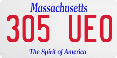 MA license plate 305UE0