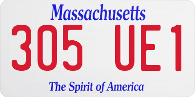 MA license plate 305UE1