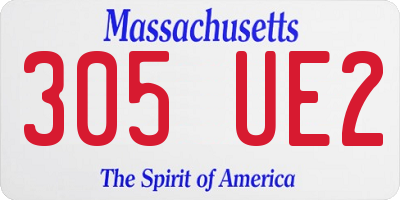 MA license plate 305UE2