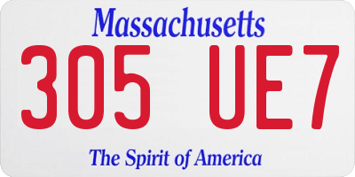 MA license plate 305UE7