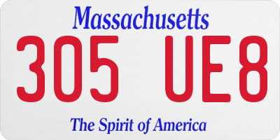 MA license plate 305UE8