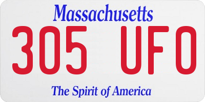 MA license plate 305UF0