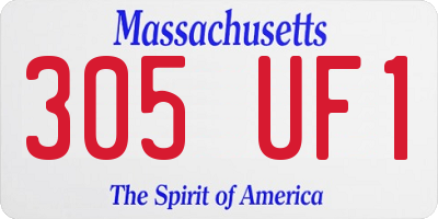 MA license plate 305UF1